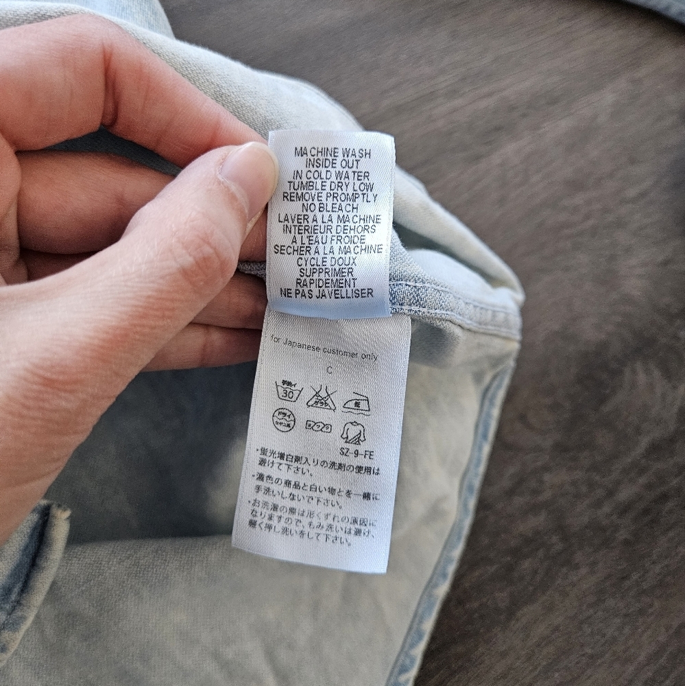 Frank & Eileen Acid Washed Luke Button Down Top Shirt Size X-Small View 4